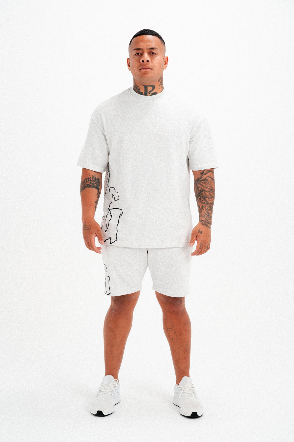 OMERTA TEE - WHITE MARL