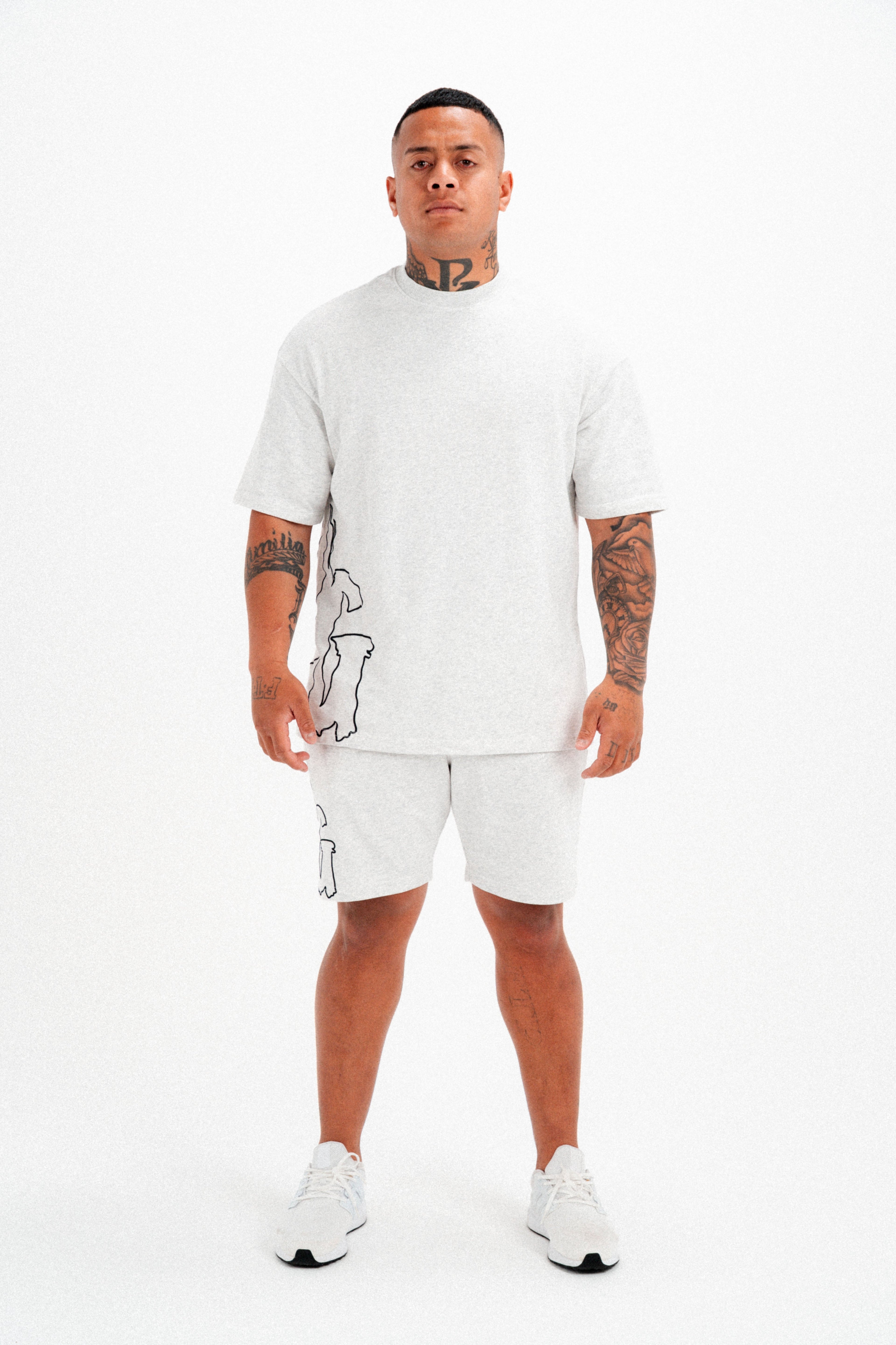 OMERTA TEE - WHITE MARL