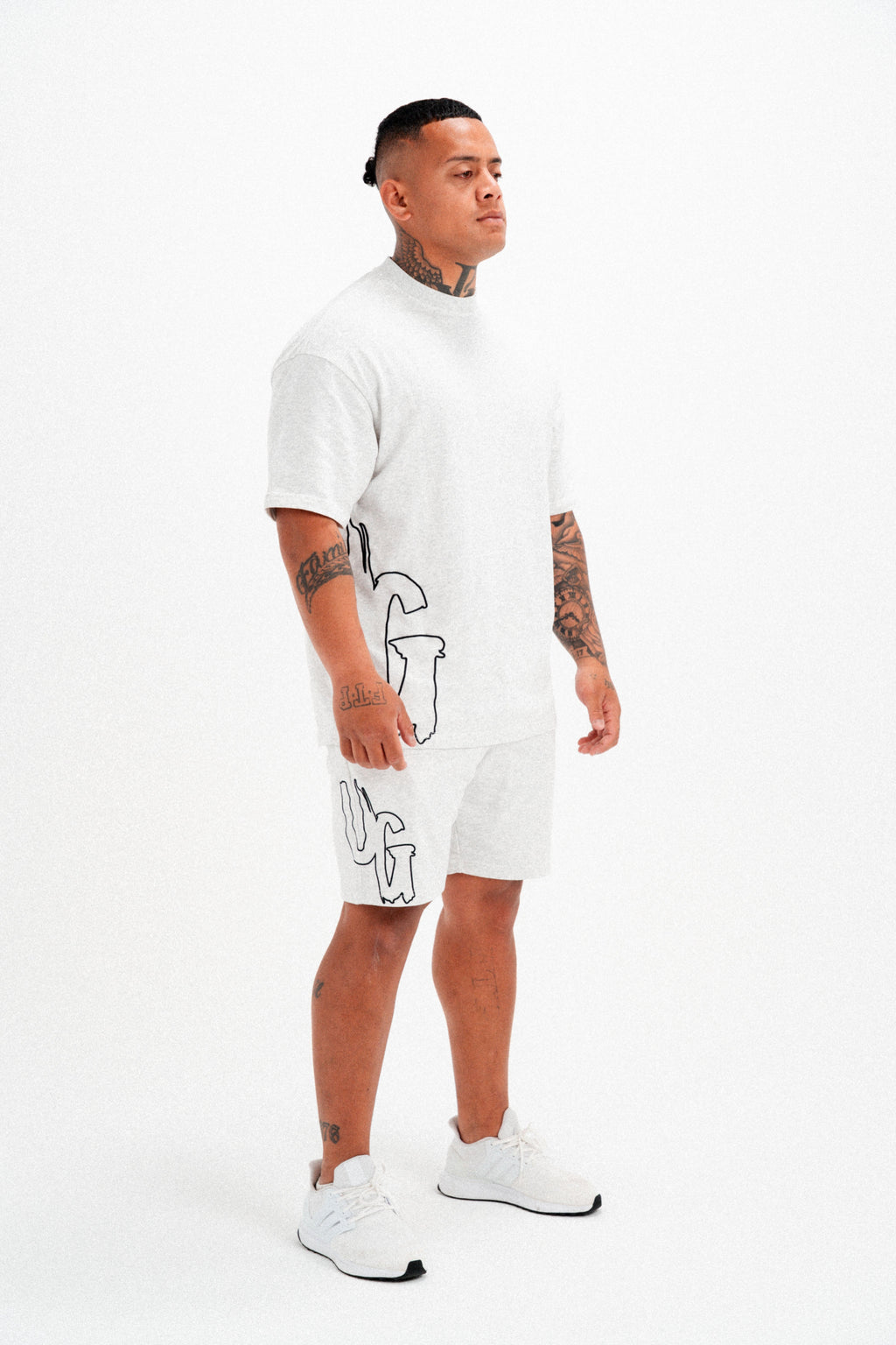 OMERTA TEE - WHITE MARL